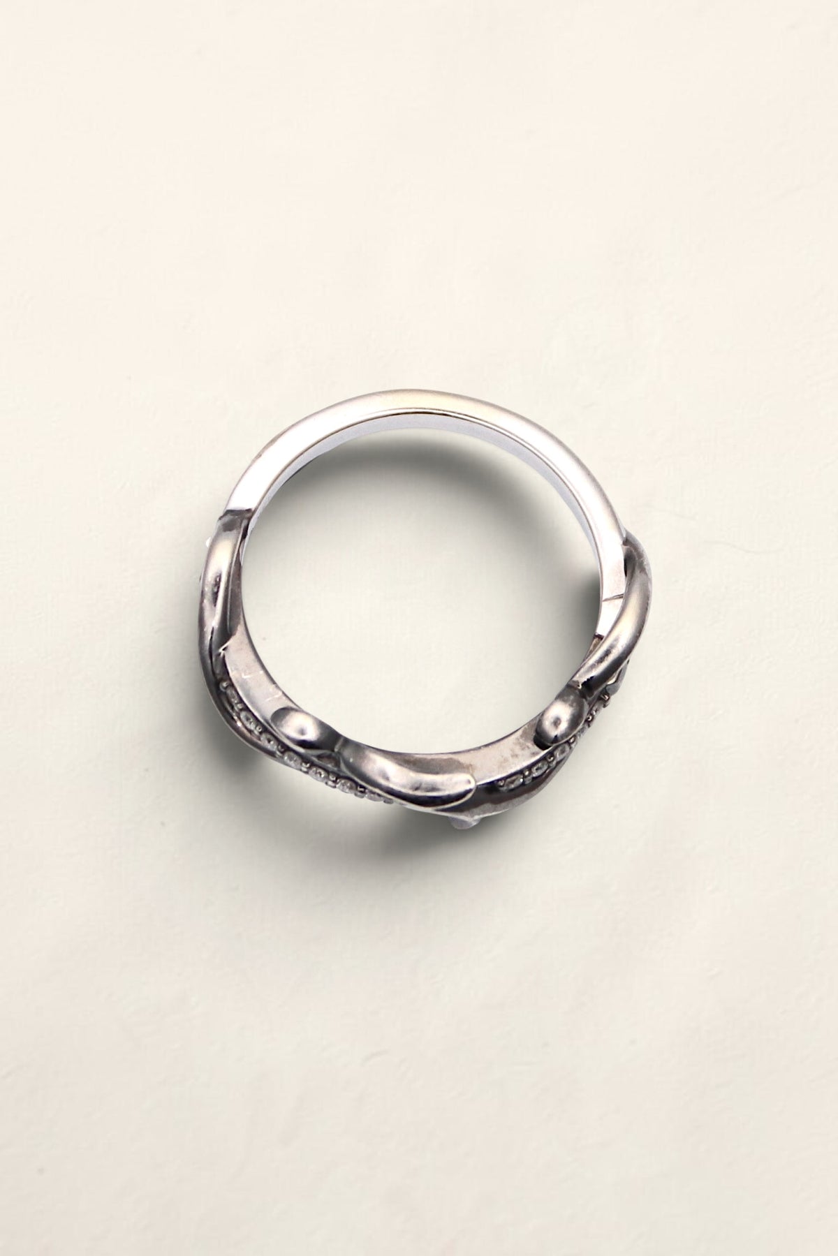 14K Black and White Gold Diamond Wedding Band