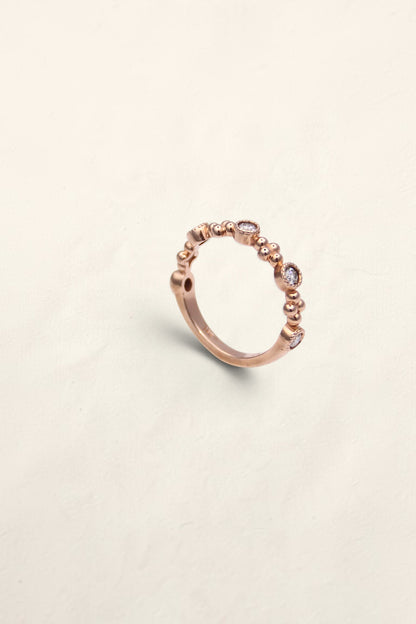 14K Rose Gold Ring with Diamonds
