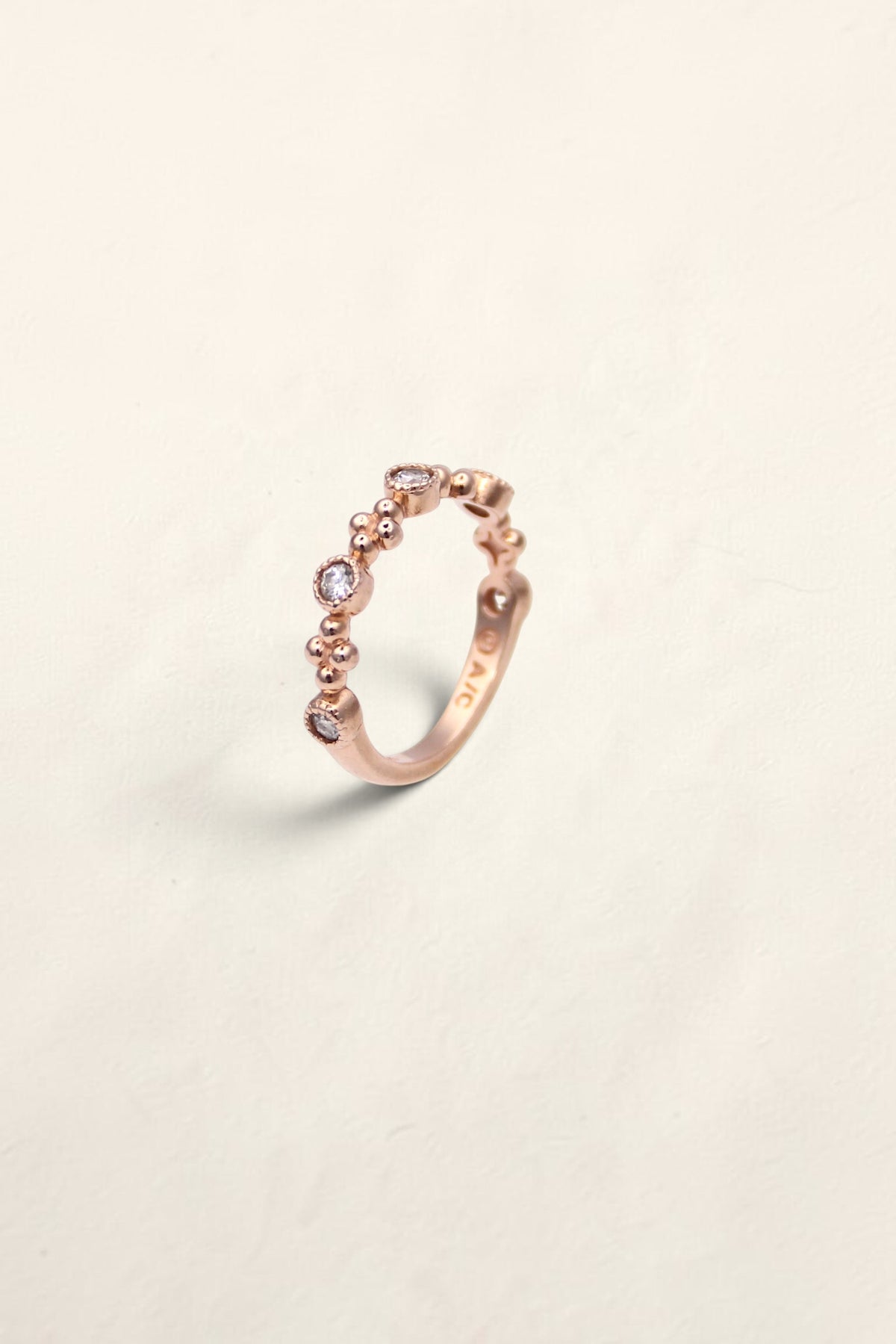 14K Rose Gold Ring with Diamonds