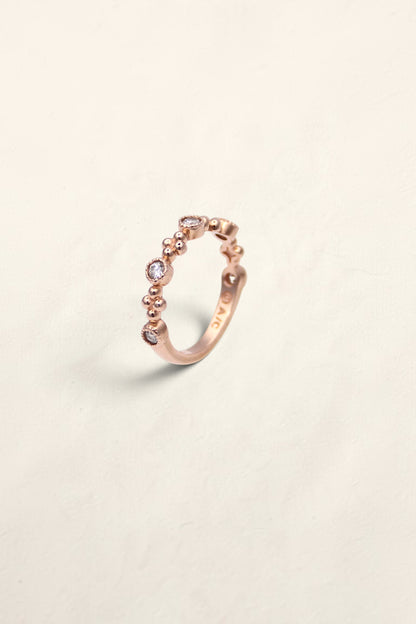 14K Rose Gold Ring with Diamonds