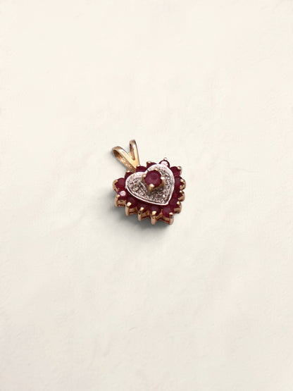 10k Ruby Heart Pendant