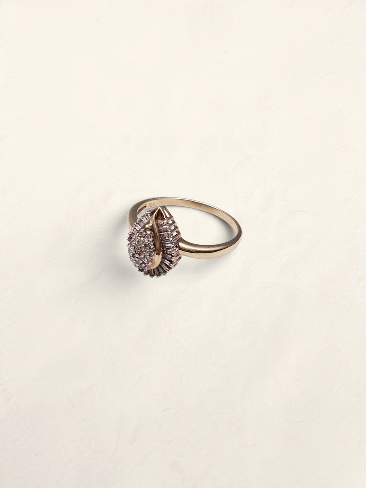 10k Pear Diamond Ring