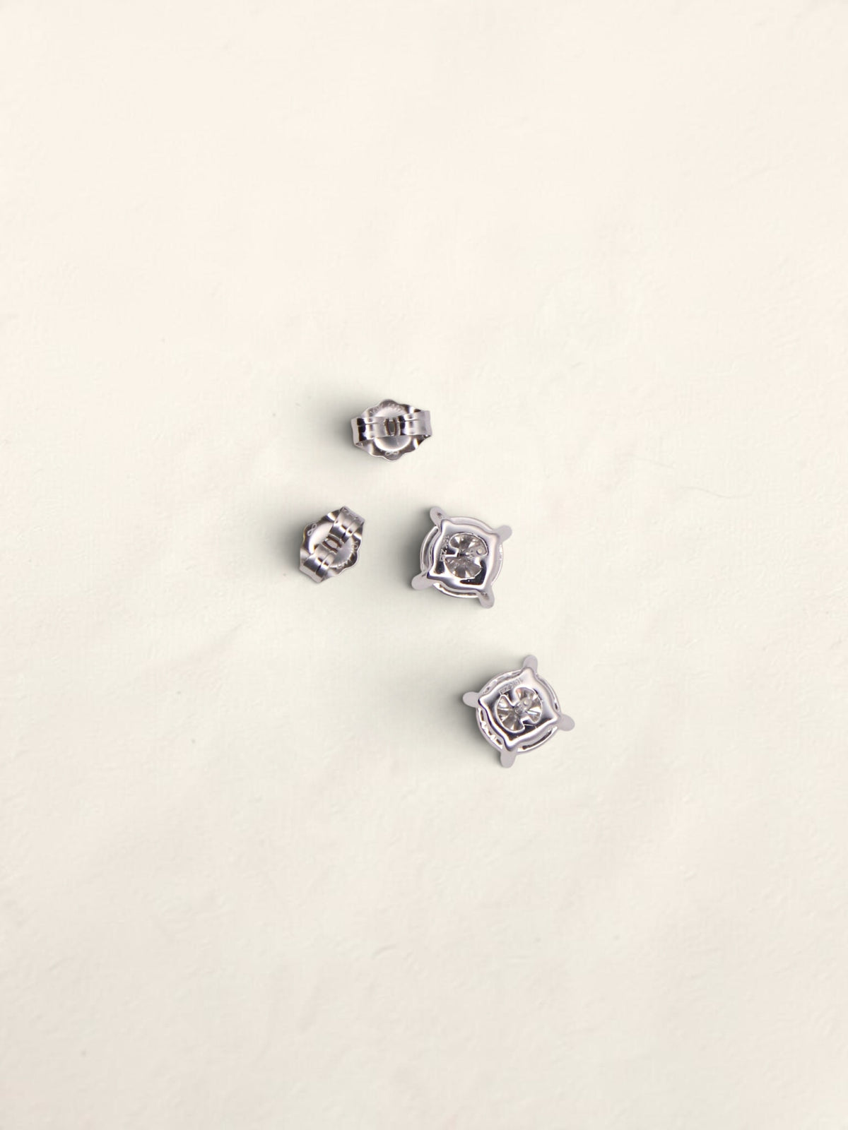 10K White Gold Round Diamond Studs