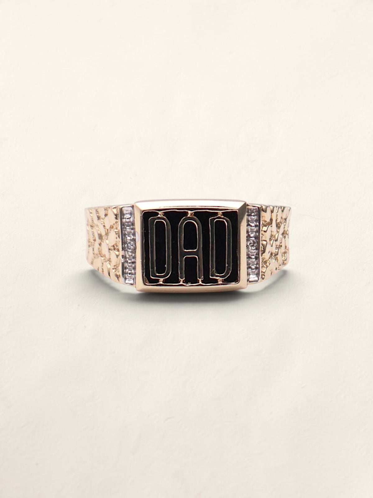 10k "DAD" Nugget Ring