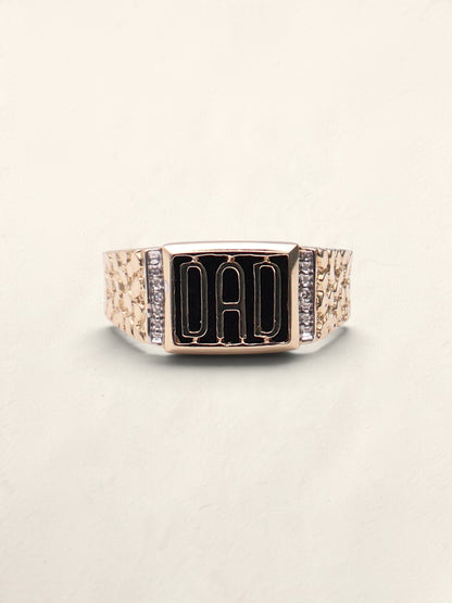 10k "DAD" Nugget Ring