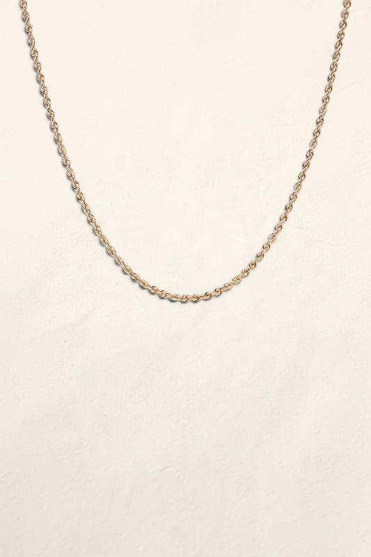 14K Yellow Gold Rope Necklace 16in