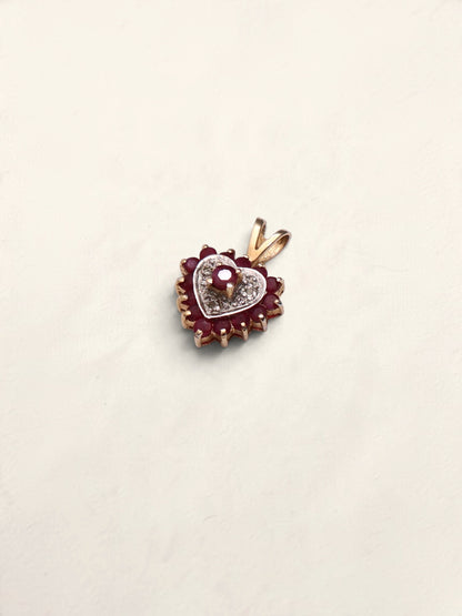 10k Ruby Heart Pendant
