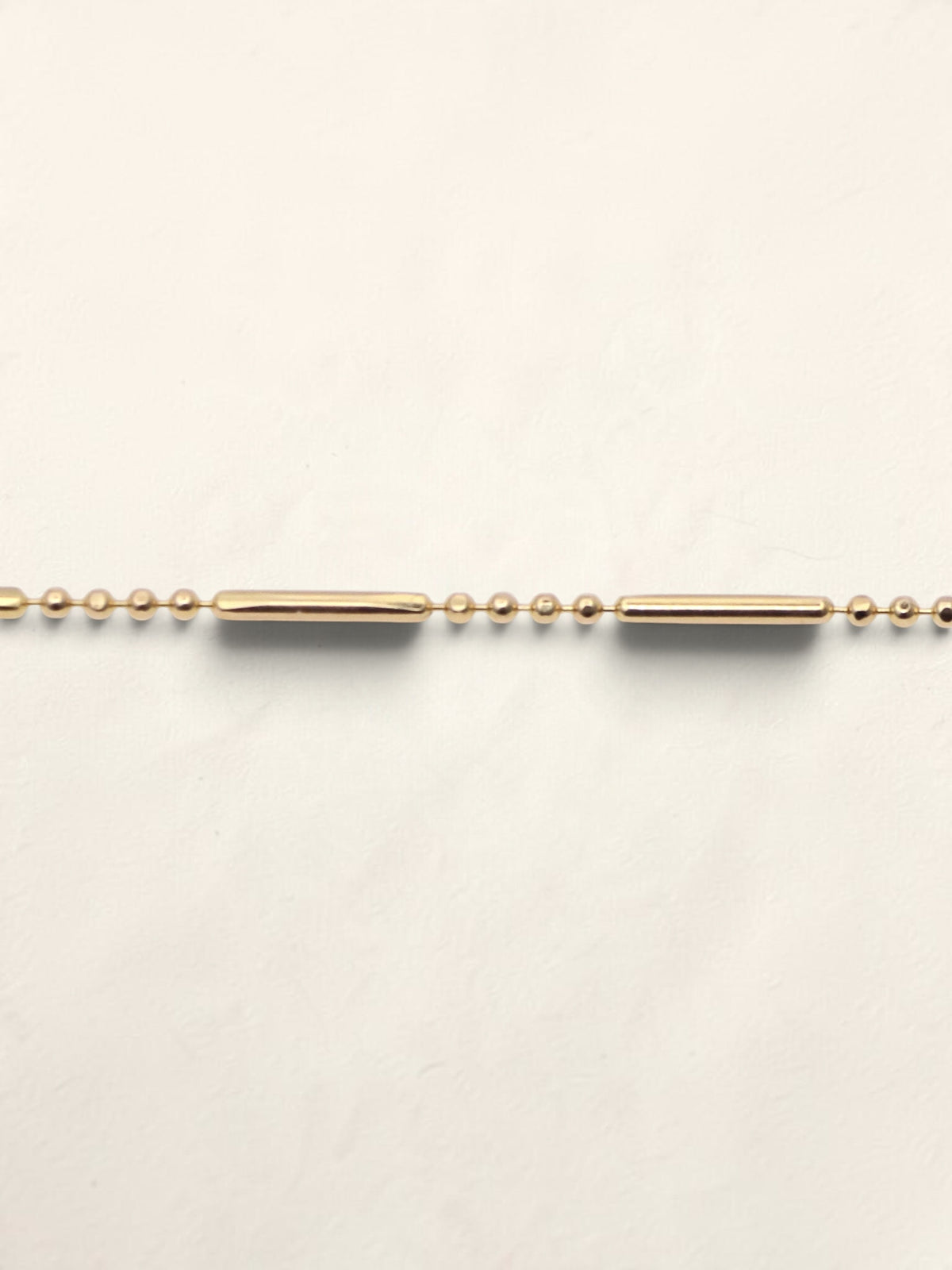 14K Yellow Gold Beaded Bar Necklace