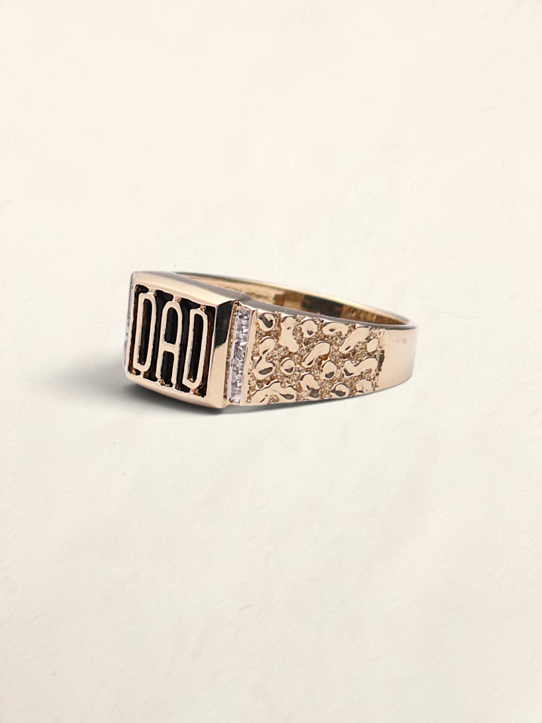 10k "DAD" Nugget Ring