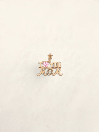 14k "I <3 MOM" Pendant