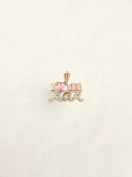 14k "I <3 MOM" Pendant