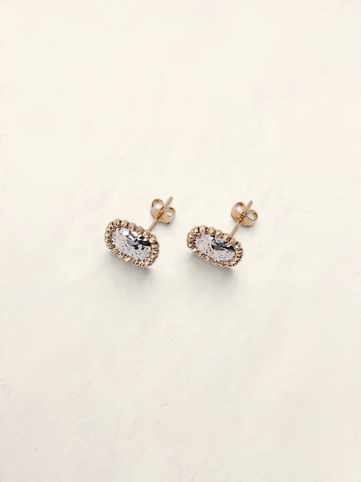 18K Two-Tone Mirror Earrings