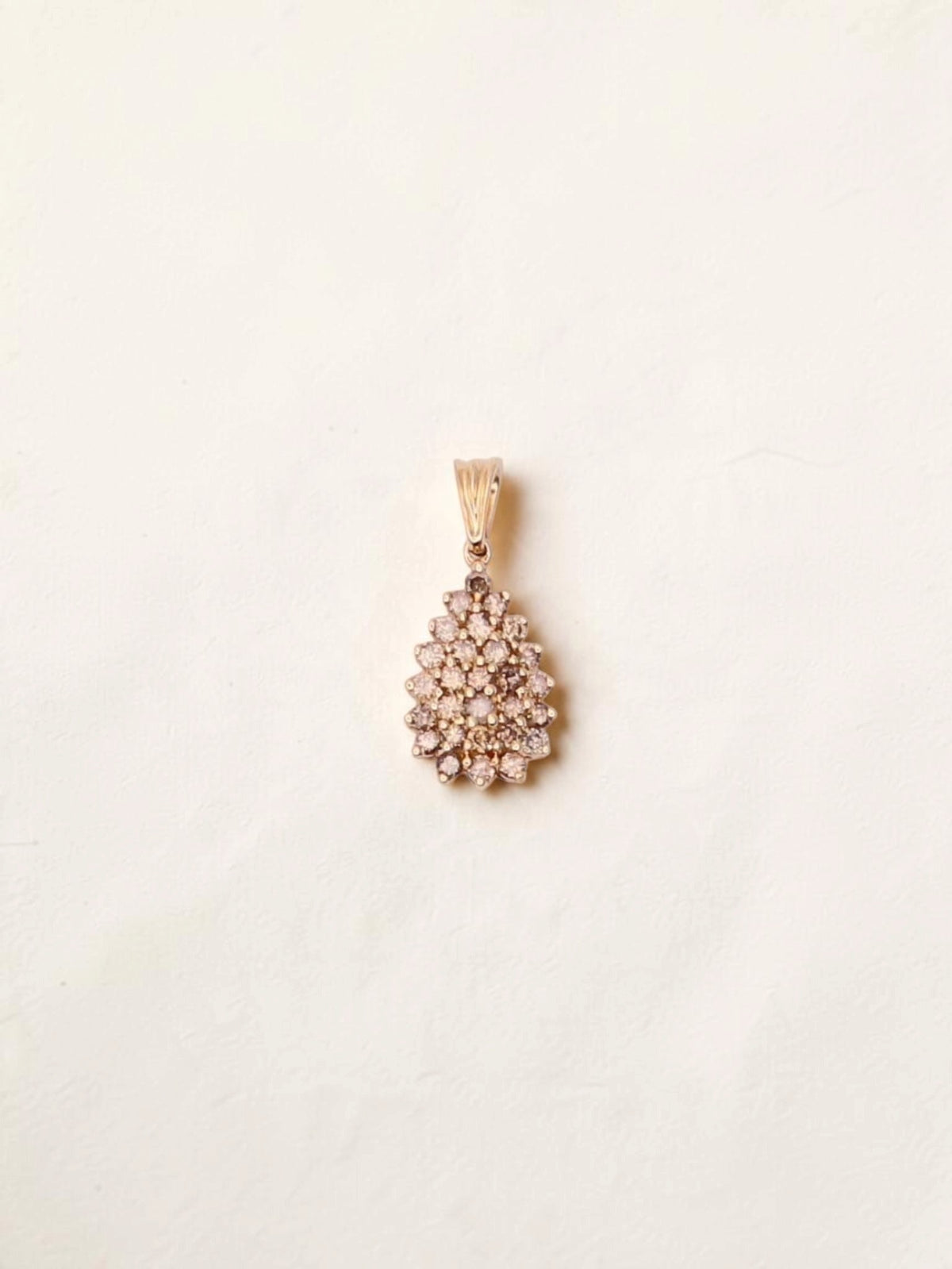 14K Yellow Gold Chocolate Diamond Cluster Pendant