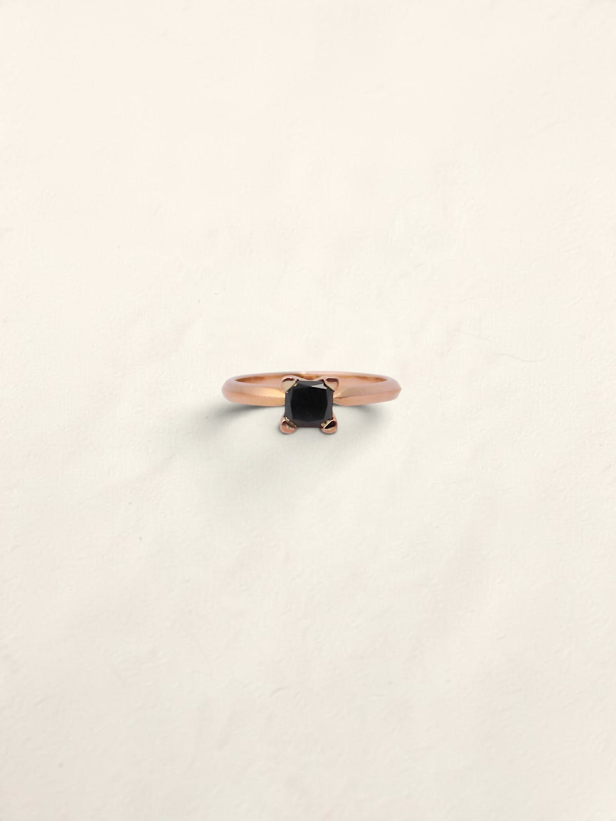 10K Rose Gold Princess Black Diamond Ring