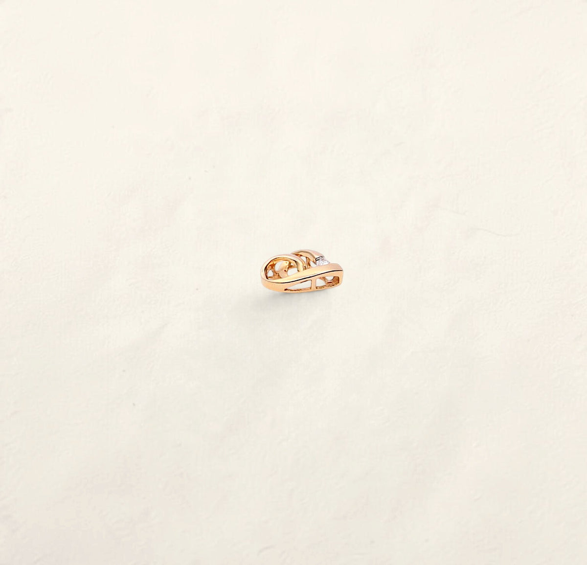 14K Yellow Gold Diamond Heart Pendant