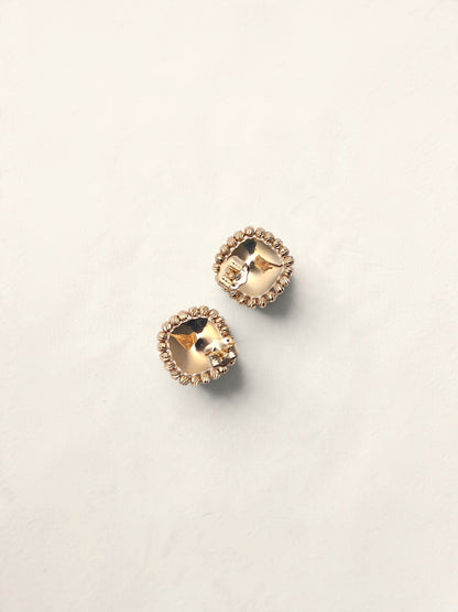 18K Two-Tone Mirror Earrings