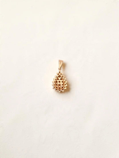 14K Yellow Gold Chocolate Diamond Cluster Pendant