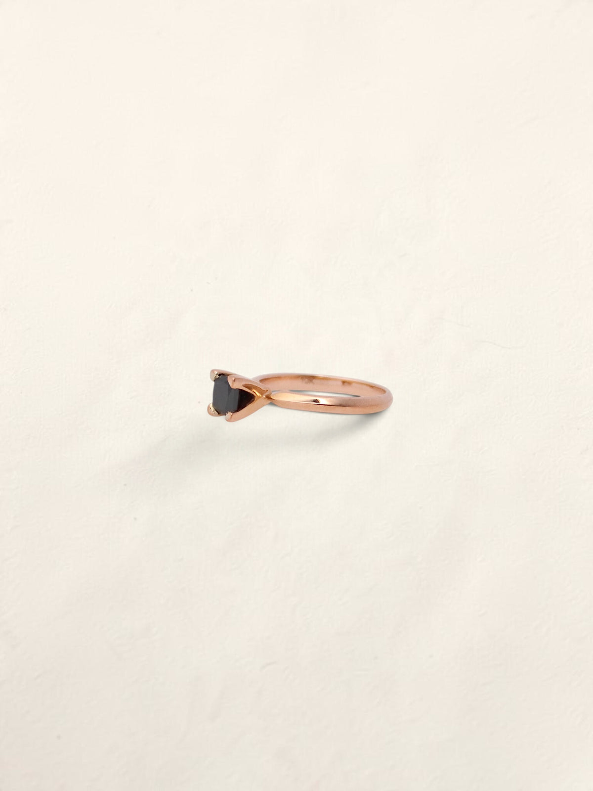 10K Rose Gold Princess Black Diamond Ring