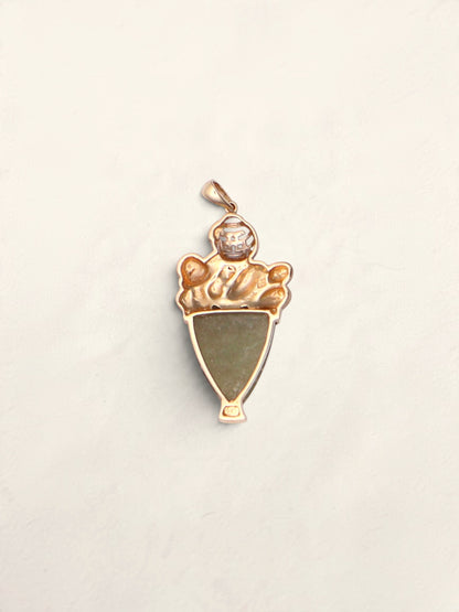 14k Jade Buddha Pendant