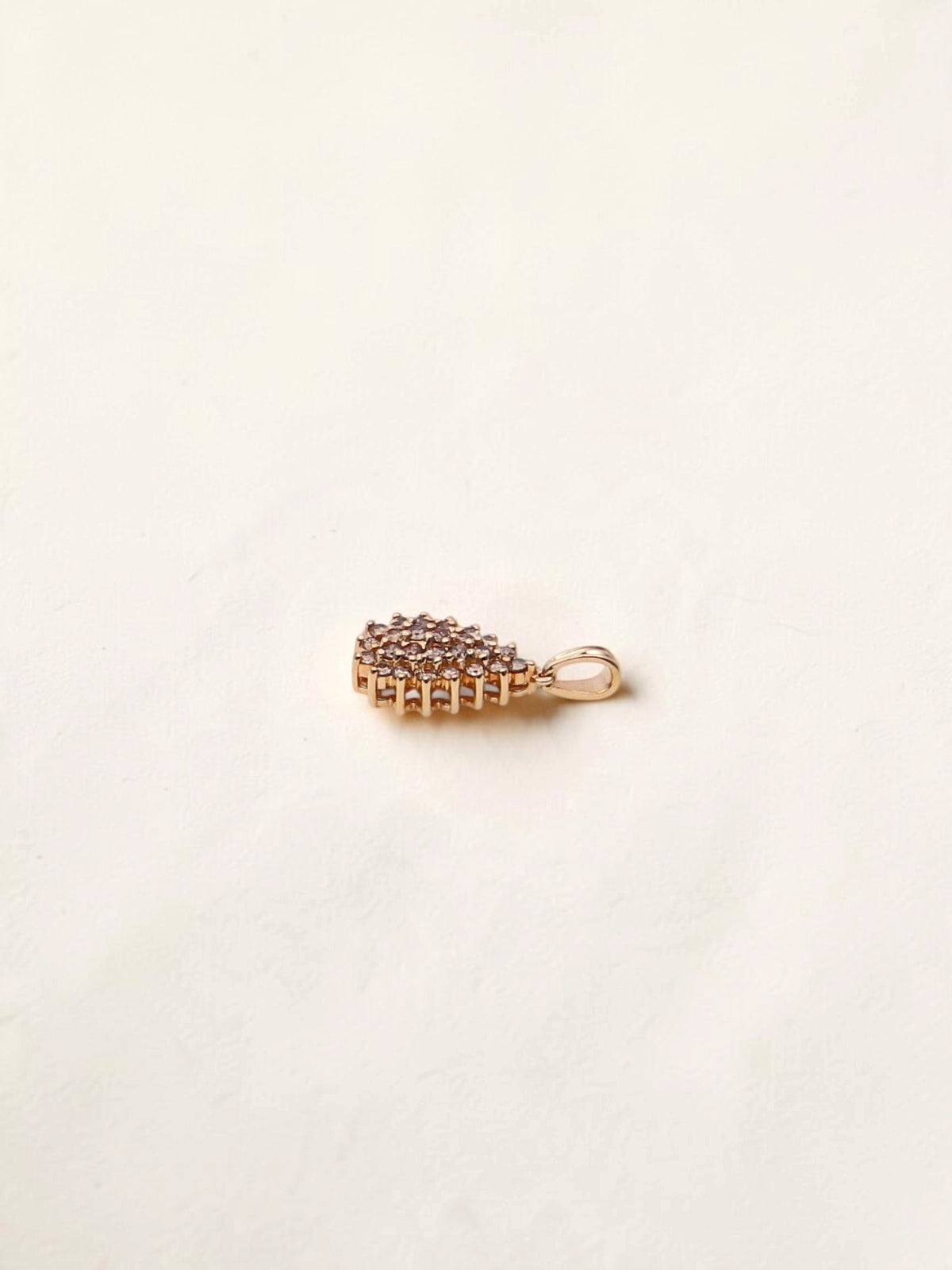 14K Yellow Gold Chocolate Diamond Cluster Pendant