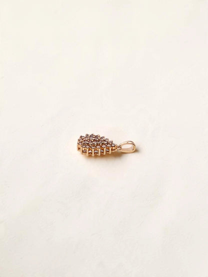 14K Yellow Gold Chocolate Diamond Cluster Pendant