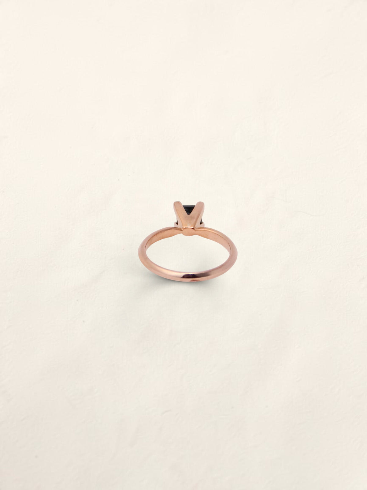 10K Rose Gold Princess Black Diamond Ring