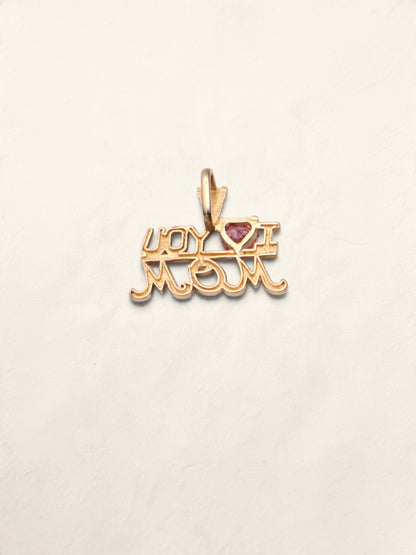 14k "I <3 MOM" Pendant