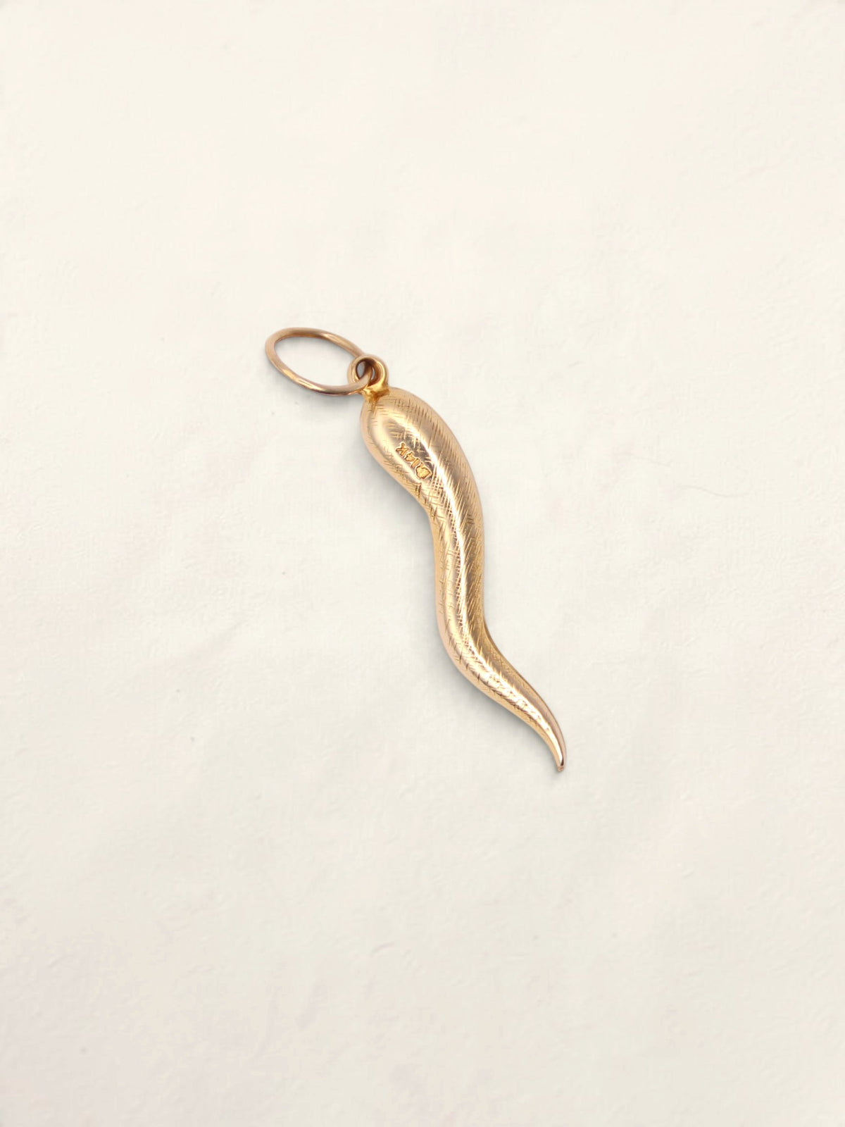 14K Yellow Gold Italian Horn Pendant