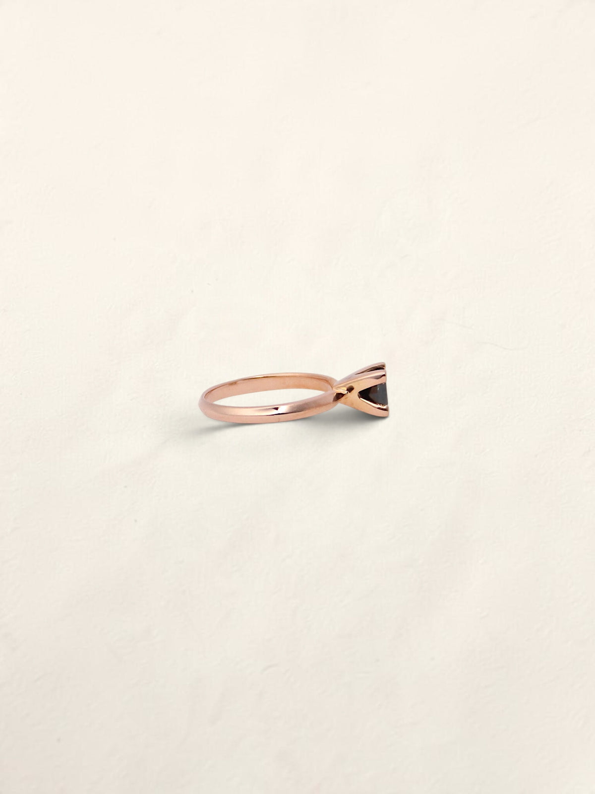 10K Rose Gold Princess Black Diamond Ring