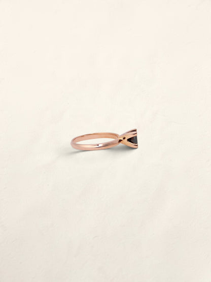 10K Rose Gold Princess Black Diamond Ring
