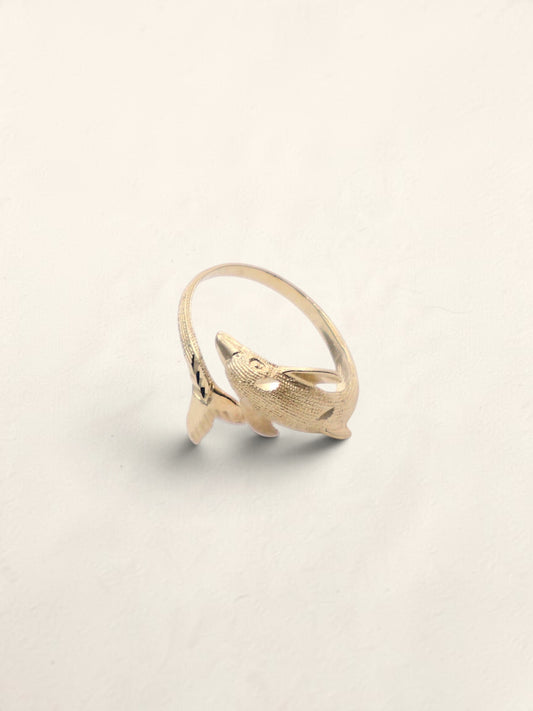 14k Gold Dolphin Ring