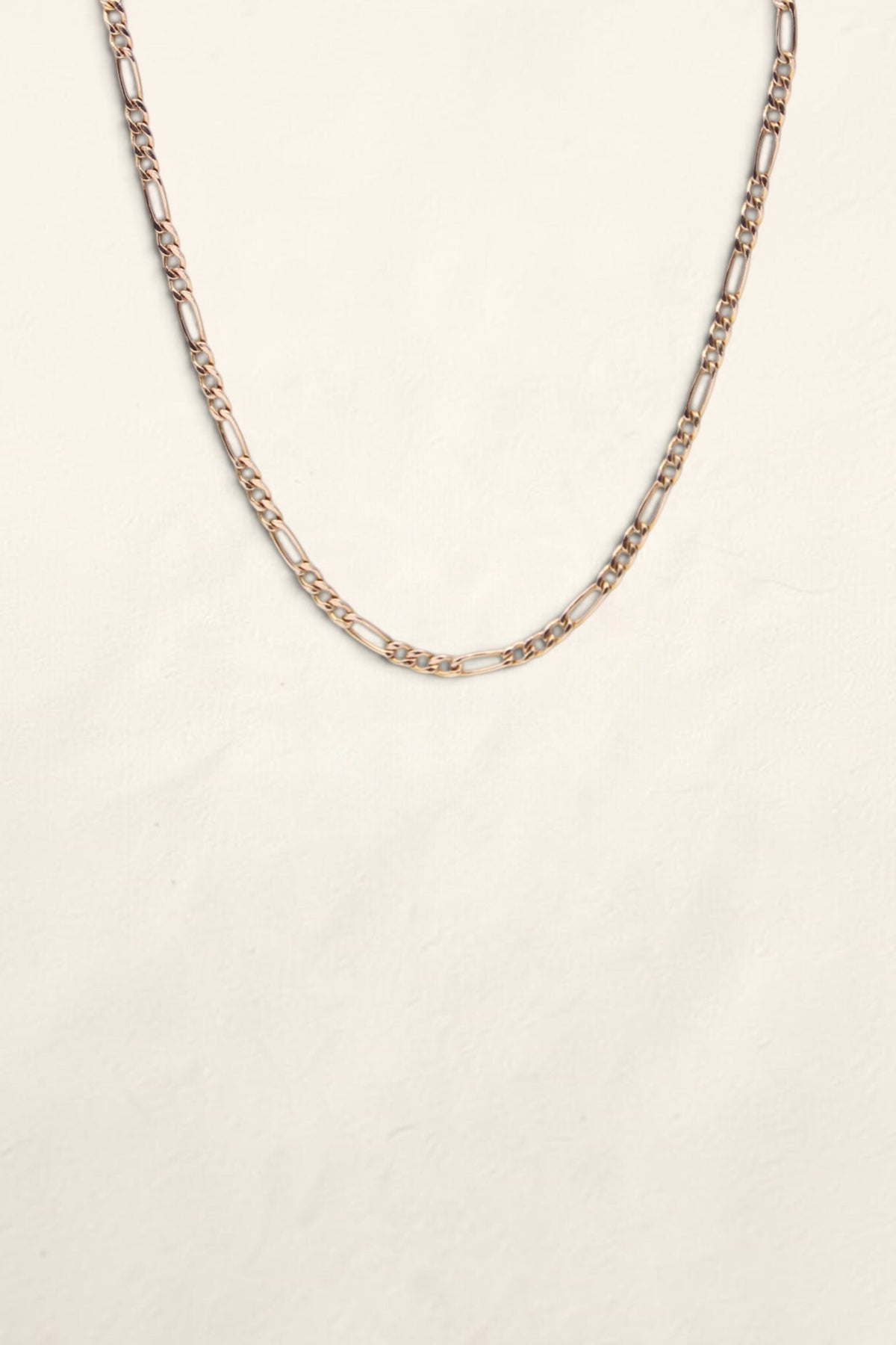 14K Yellow Gold Figaro Necklace 18in