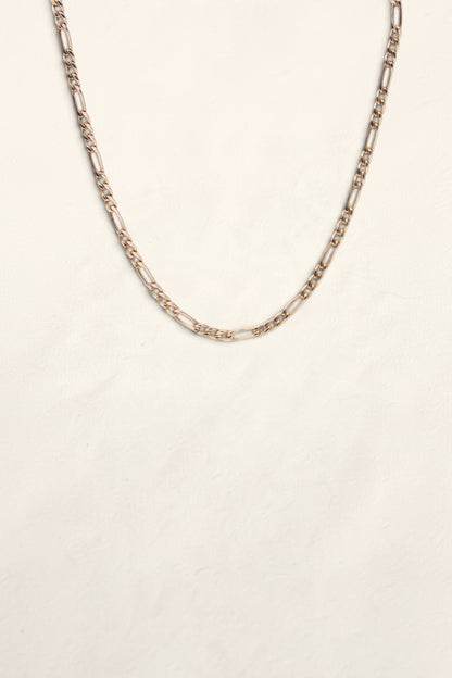 14K Yellow Gold Figaro Necklace 18in