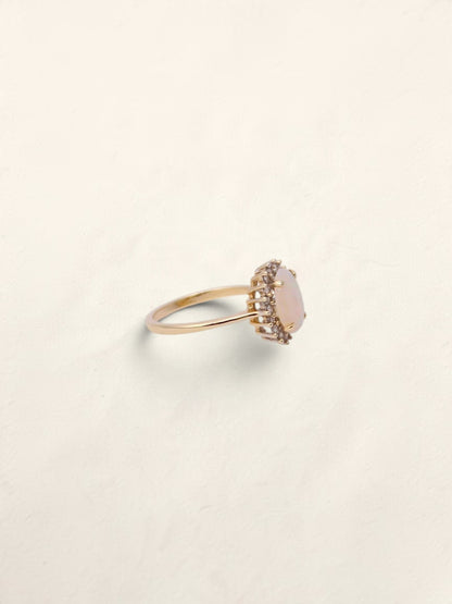 14K Yellow Gold Jelly Opal Diamond Ring