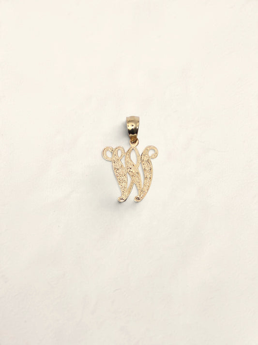 14K "W" Initial Pendant