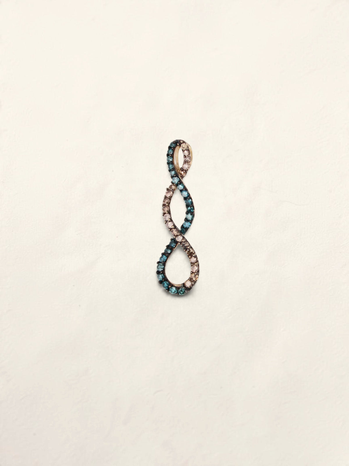 14K Yellow Gold Chocolate and Blue Diamond Swirl Pendant