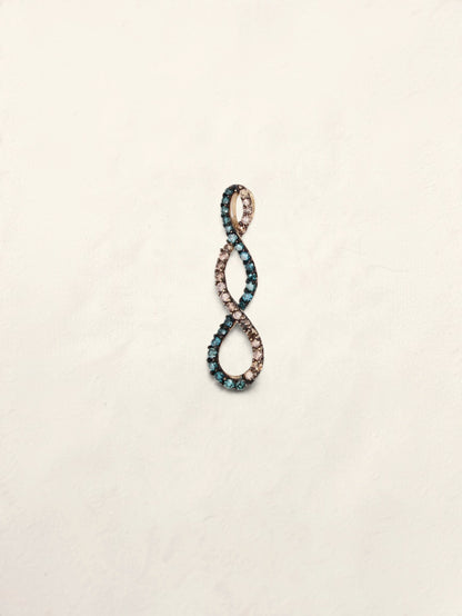 14K Yellow Gold Chocolate and Blue Diamond Swirl Pendant
