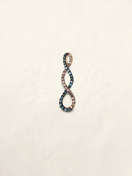 14K Yellow Gold Chocolate and Blue Diamond Swirl Pendant