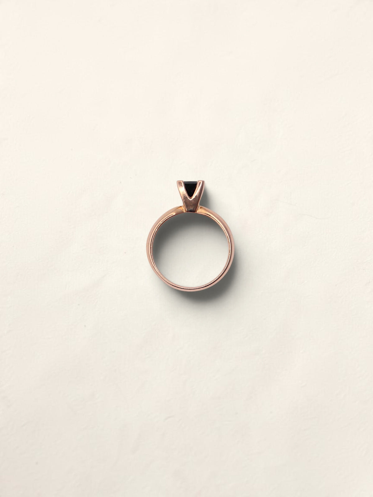 10K Rose Gold Princess Black Diamond Ring