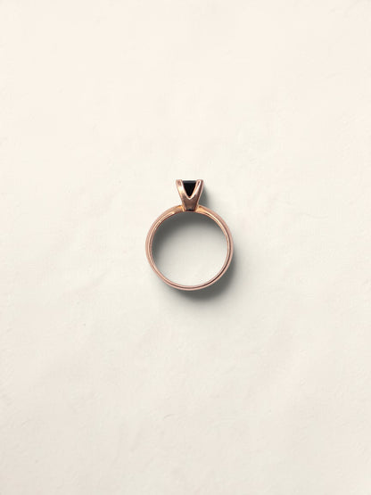 10K Rose Gold Princess Black Diamond Ring