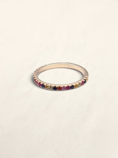 14k Multi-color Topaz Accent Band