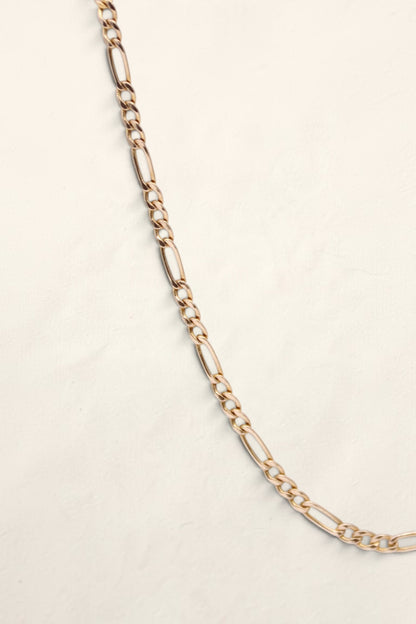 14K Yellow Gold Figaro Necklace 18in