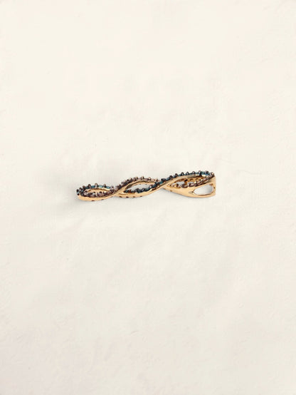 14K Yellow Gold Chocolate and Blue Diamond Swirl Pendant
