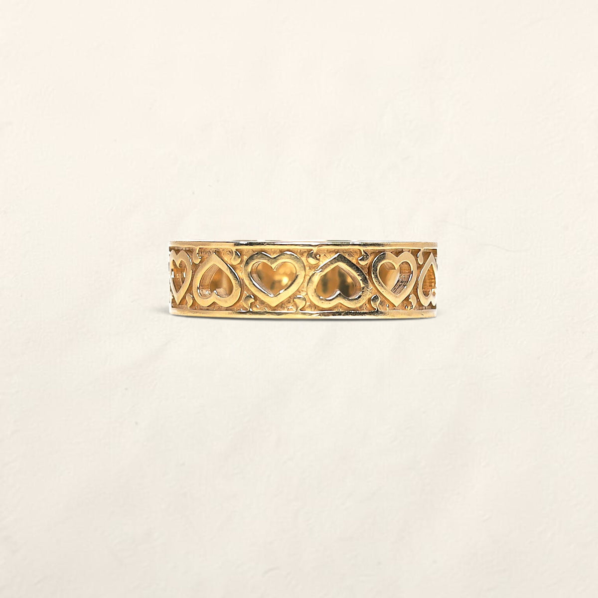 10K Yellow Gold Heart Cutout Ring