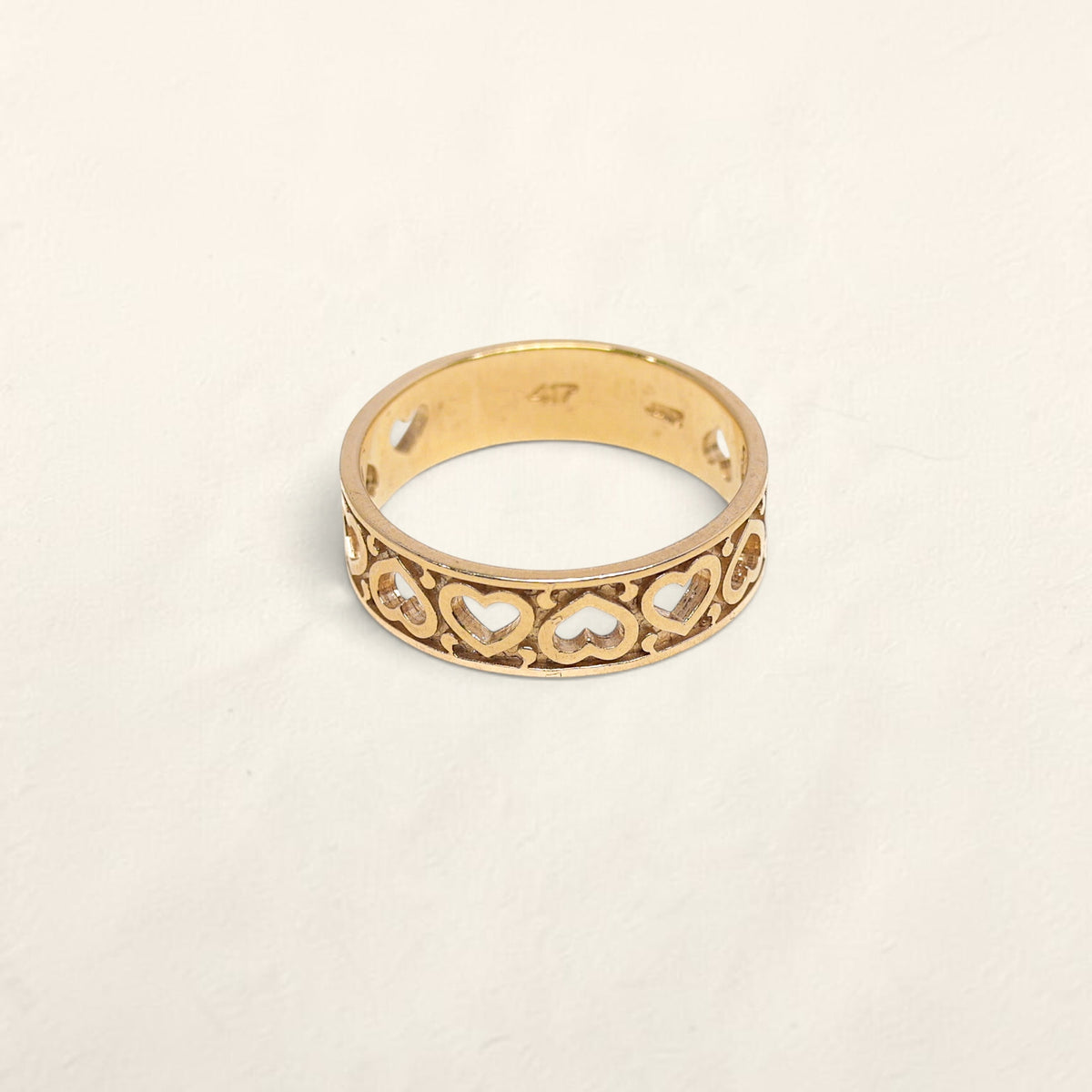 10K Yellow Gold Heart Cutout Ring
