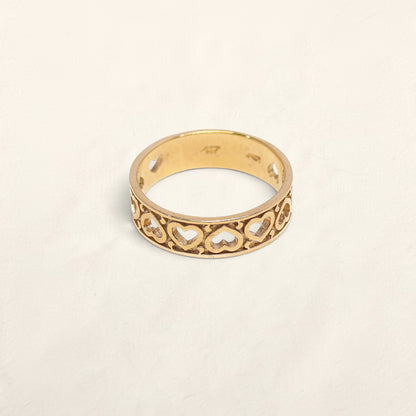 10K Yellow Gold Heart Cutout Ring