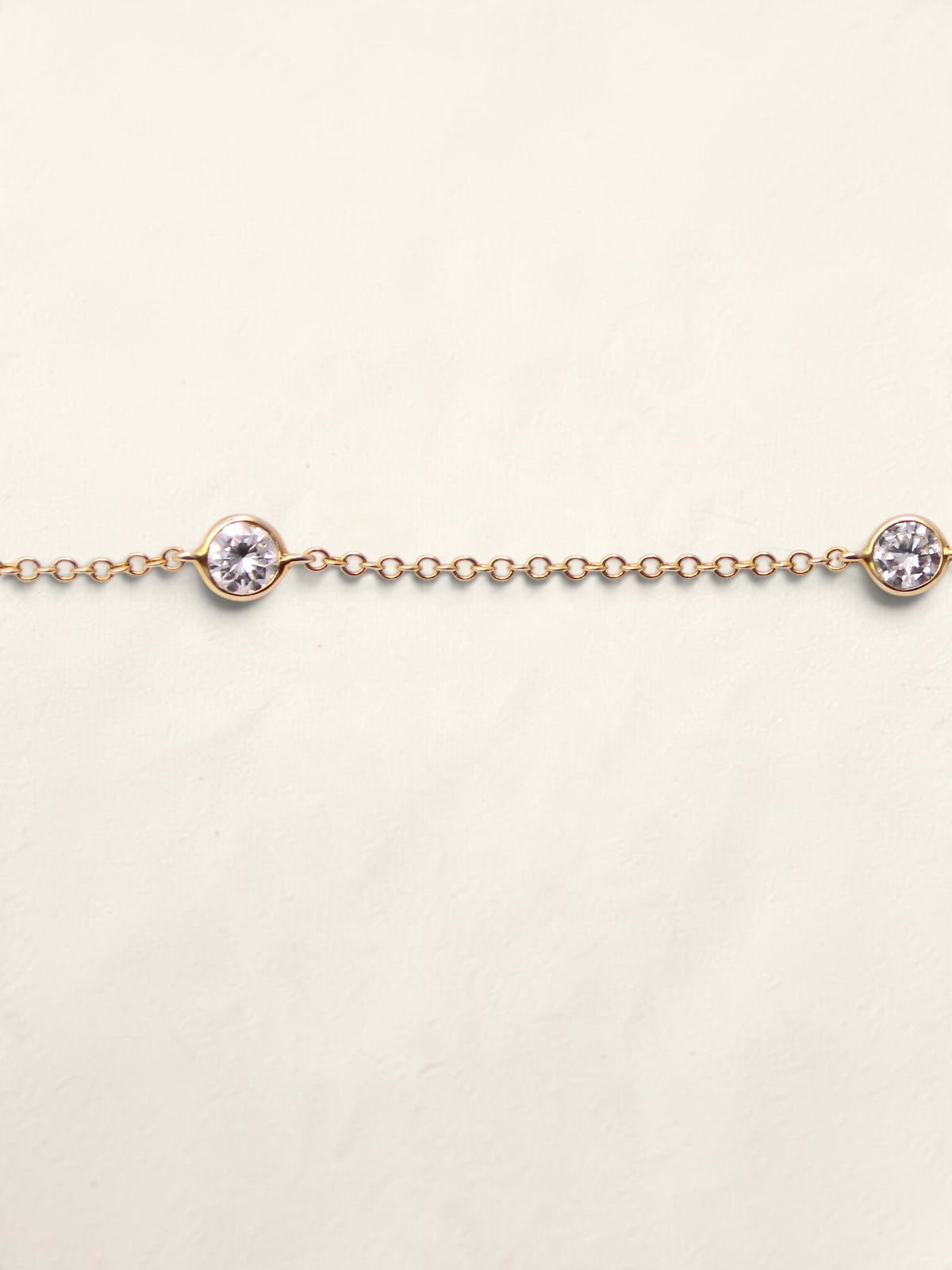 14K Yellow Gold Diamond Station Necklace