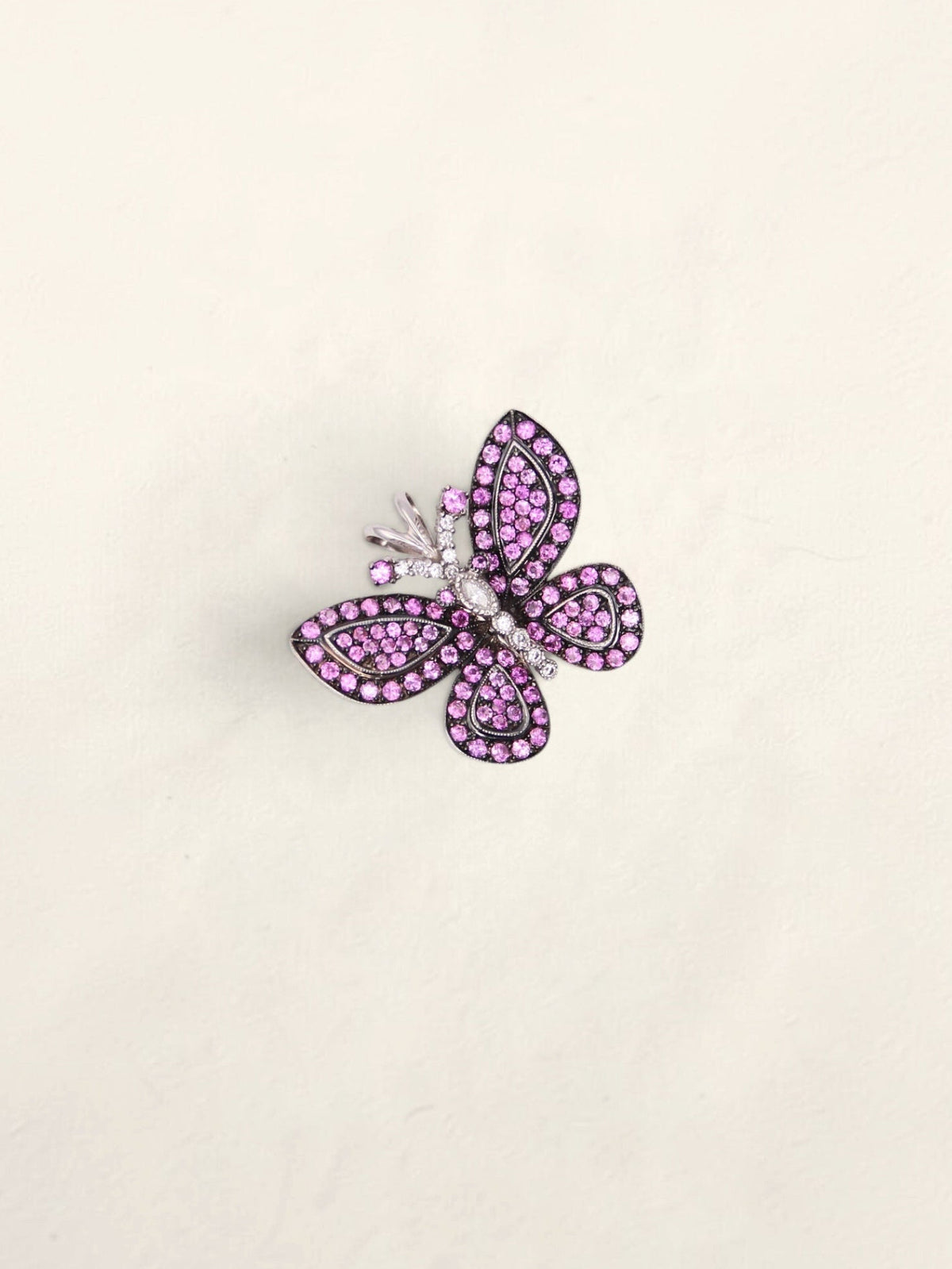 18K Sapphire and Diamond Butterfly Pendant