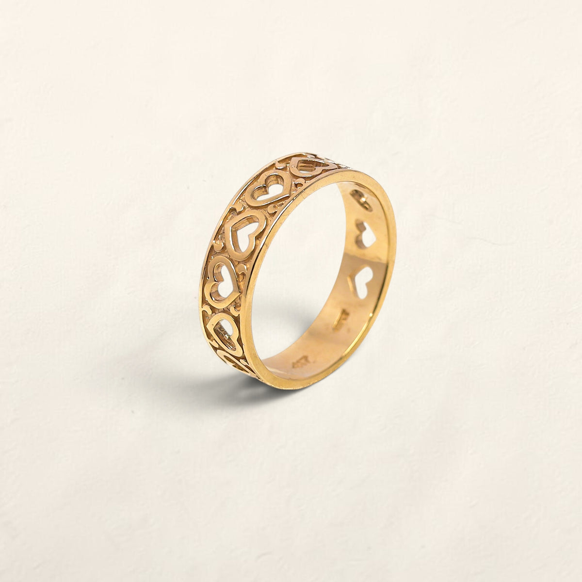 10K Yellow Gold Heart Cutout Ring