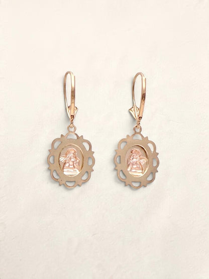 14k Angel Cameo Earrings